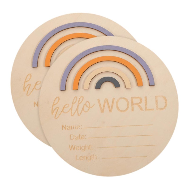 2Pcs Monthly Milestone Cards For Newborn Photography Baby Growth Announcement Board - Image 1